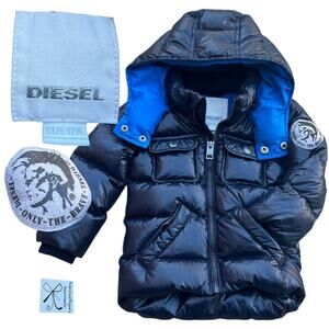 Diesel Puffy Shiny Hooded Coat Jacket Baby Sz 12 Months